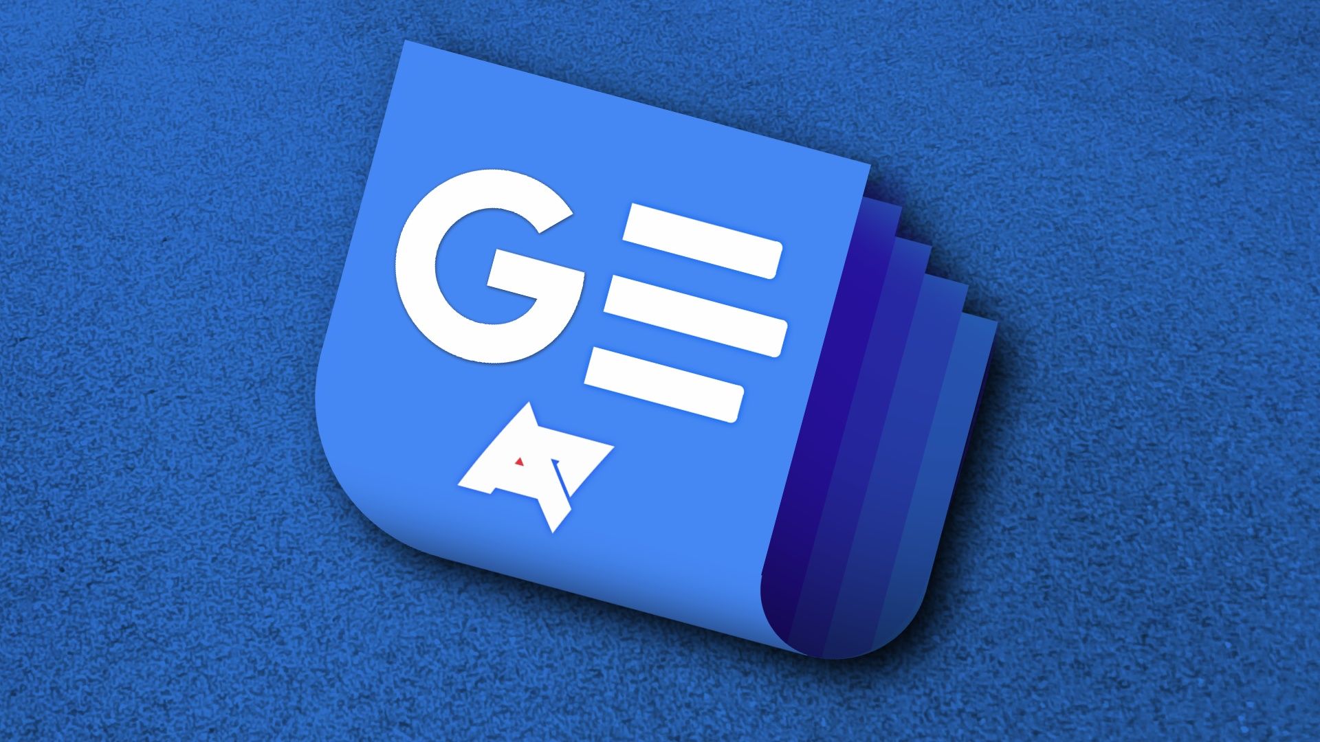 The Google News icon against a blue background