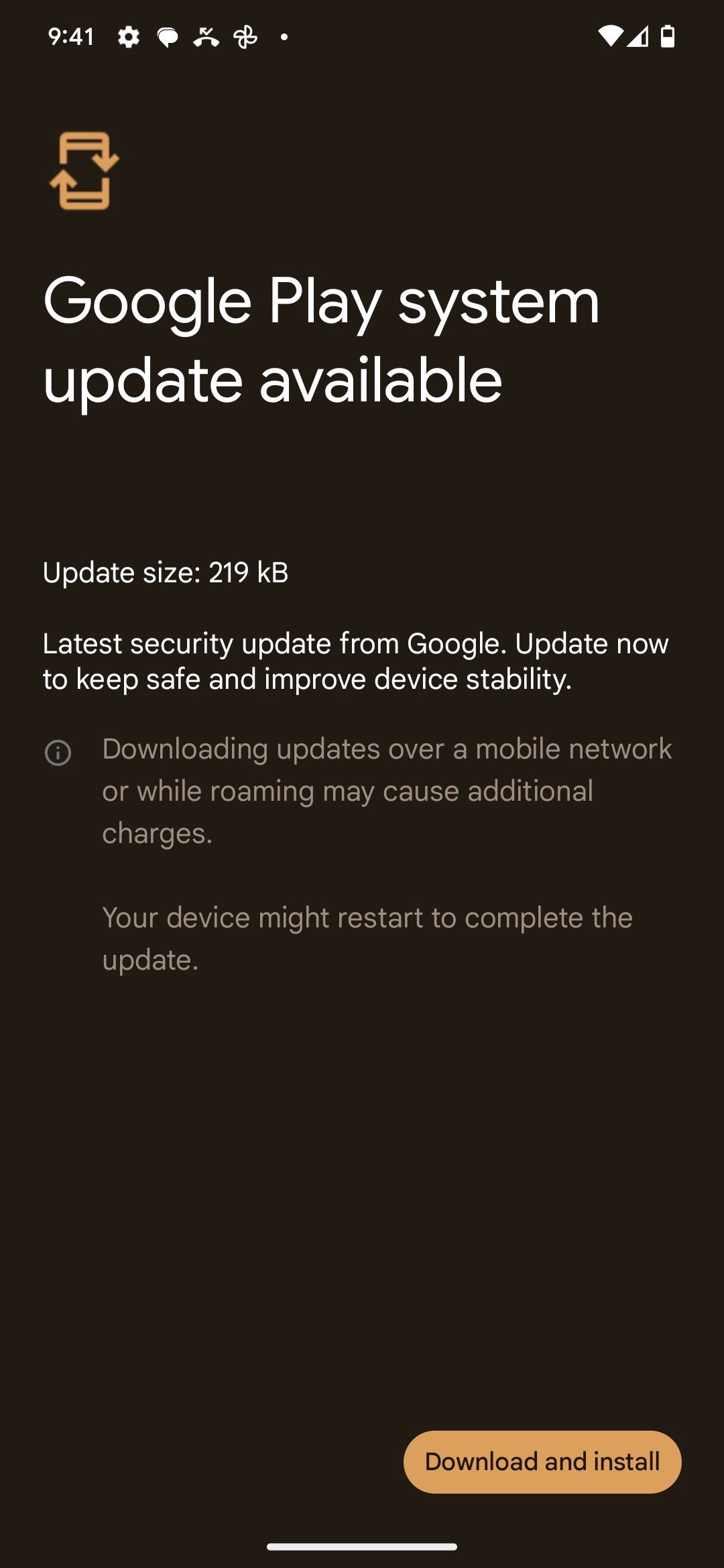 Google Play install system update