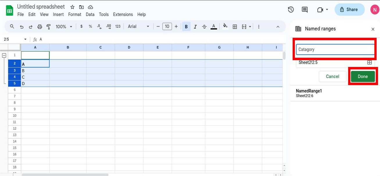 How to group rows or columns in Google Sheets