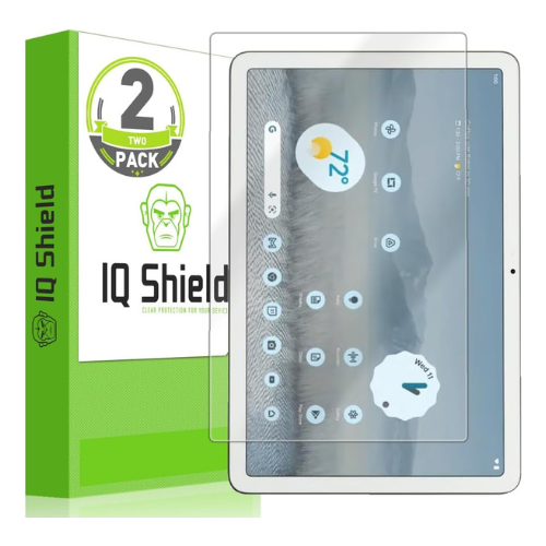 IQShield Screen Protector for Google Pixel Tablet packaging and installed