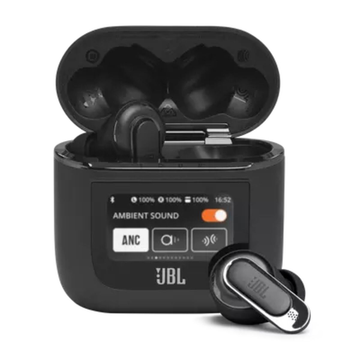 JBL Tour Pro 2 earbuds against a white background