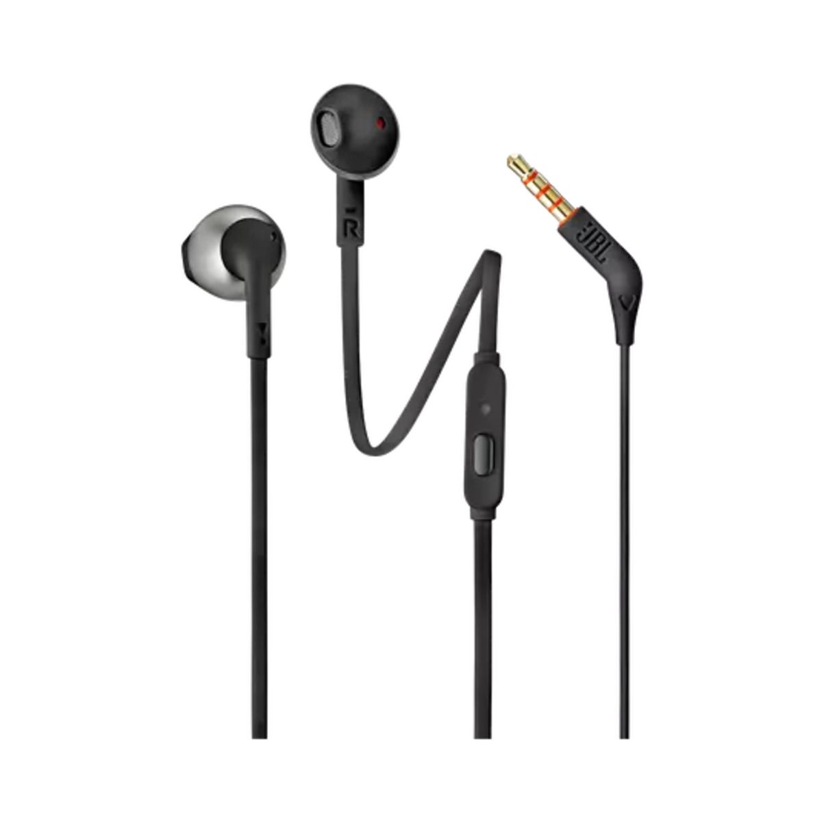 JBL Tune 205 wired earbuds against a white background