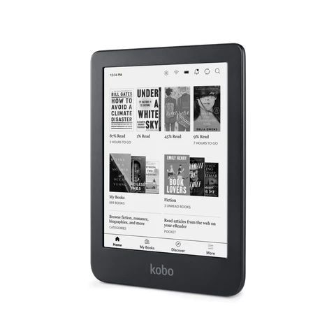 Kobo Clara 2E e-reader, angled front view