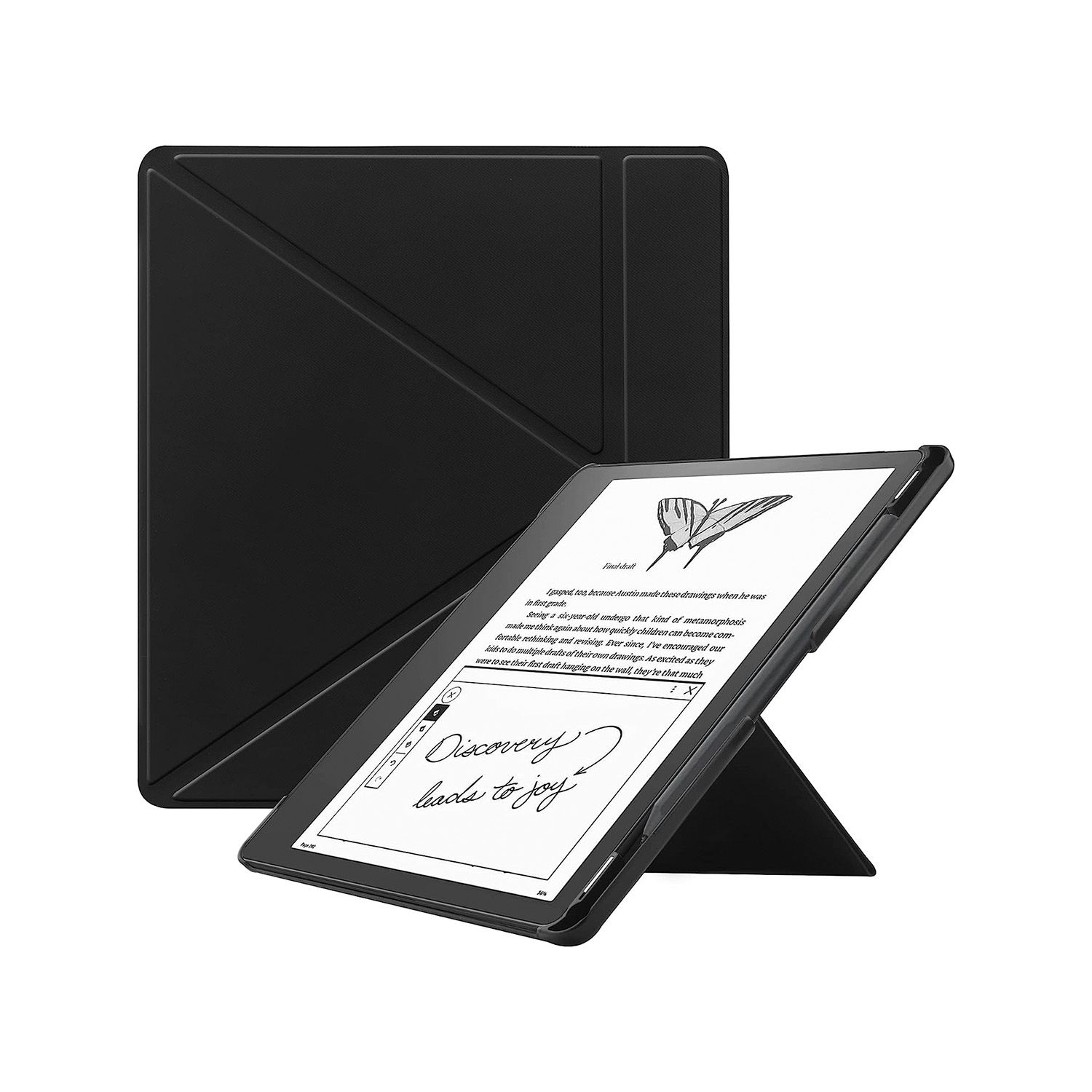 The KuRoKo Slimshell Case for the Kindle Scribe is a PU leather origami style case