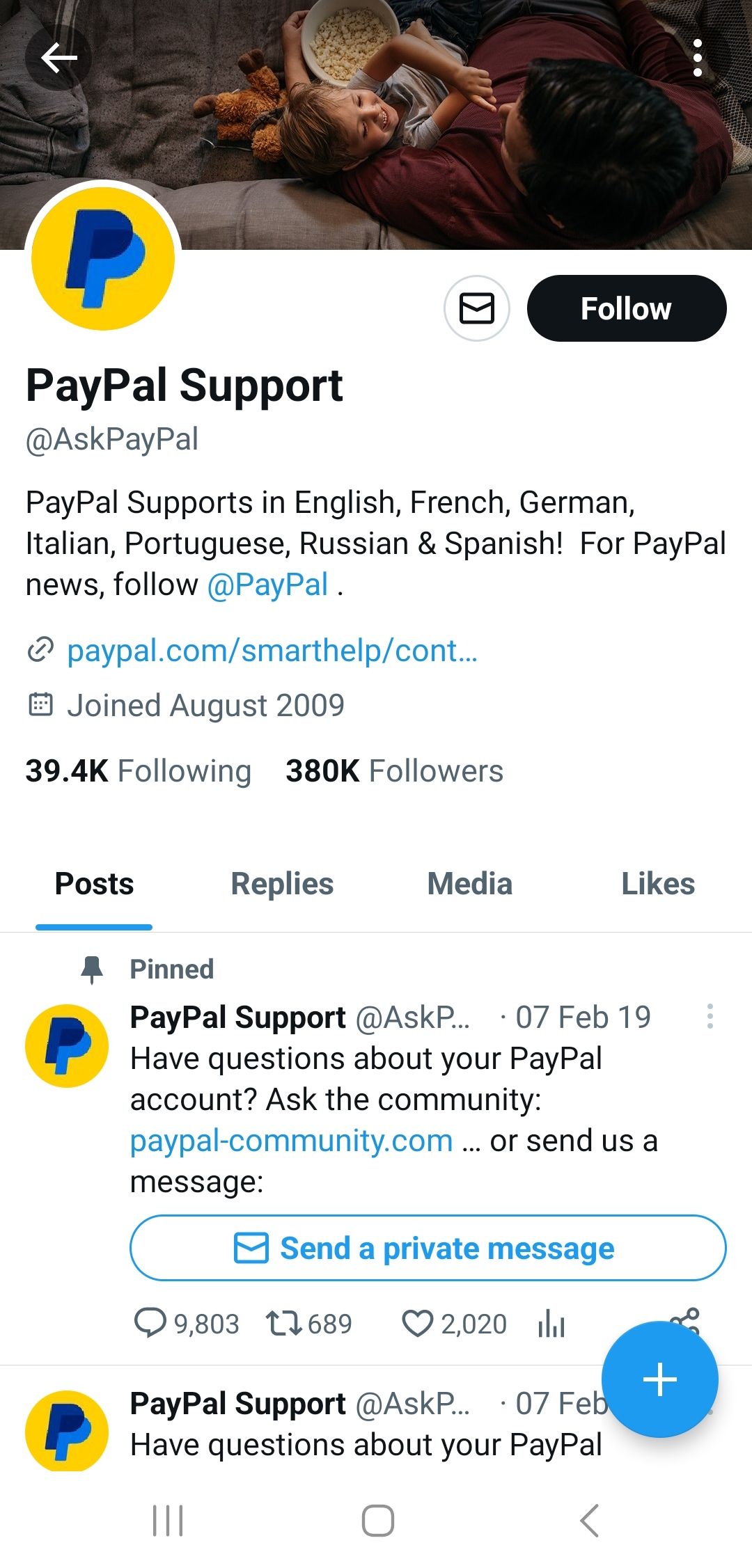 PayPal customer support