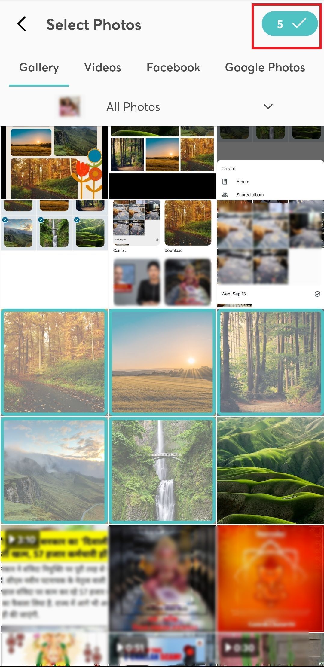 Screenshot of collage photos in PicCollage