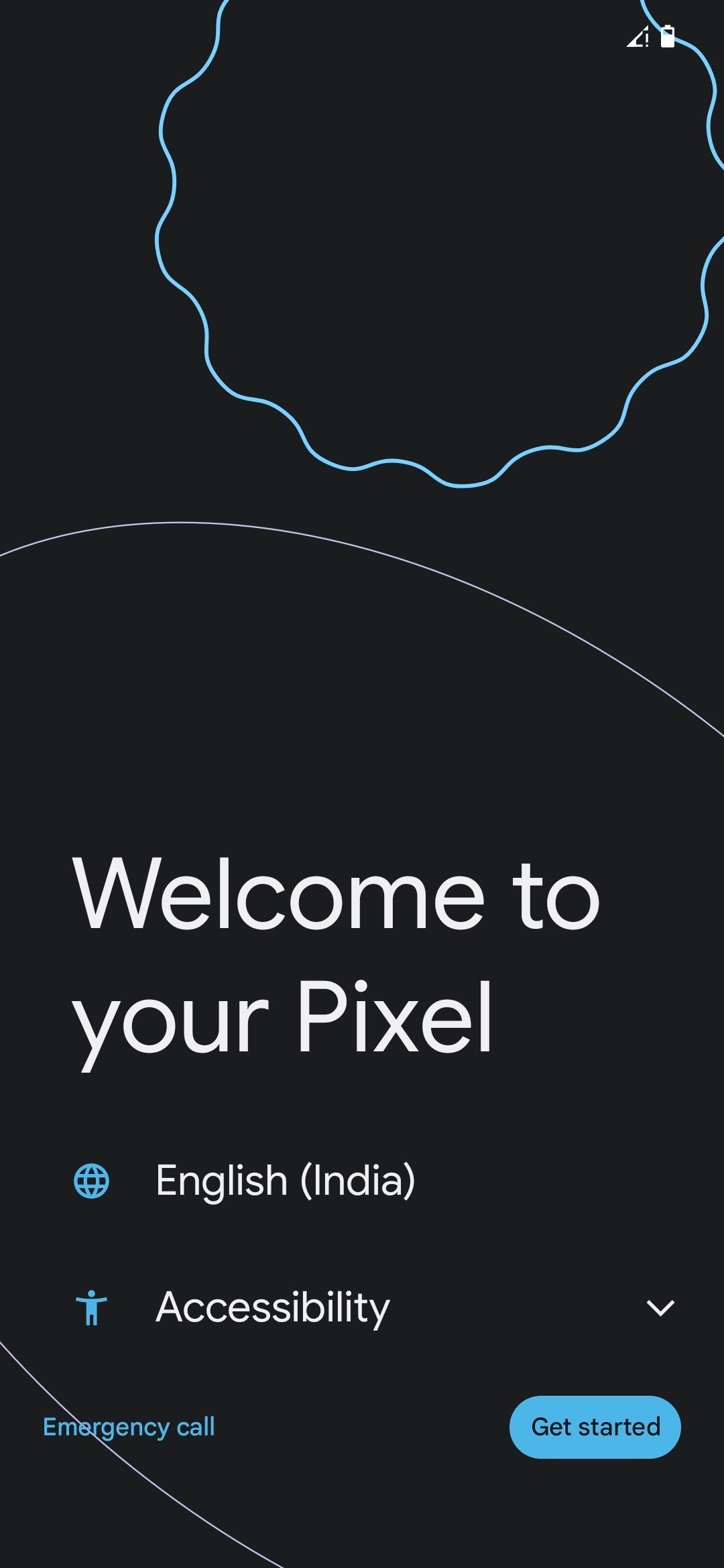 google pixel initial setup screen