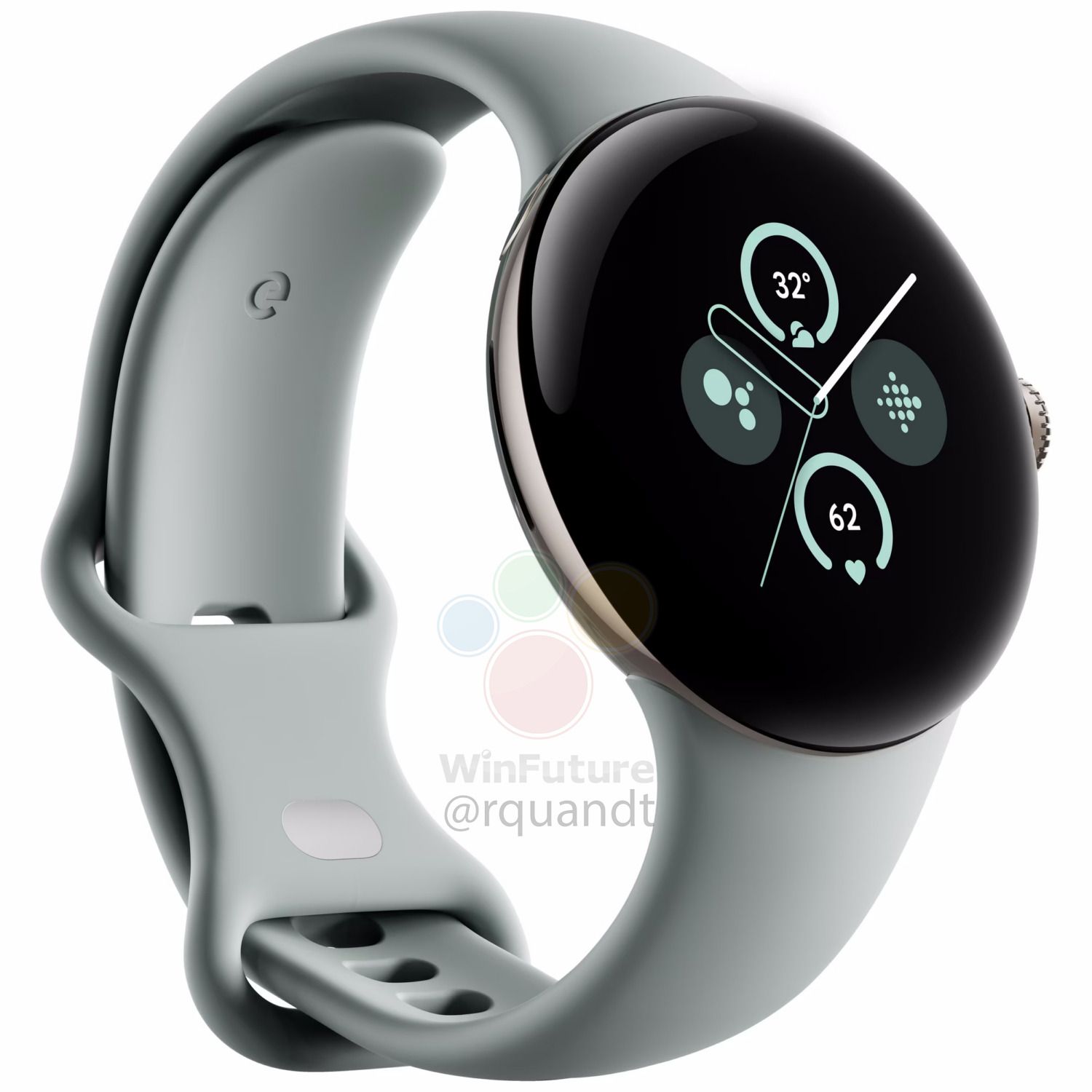 Leaked renders show the Pixel Watch 2 in four colors from Leaked renders show the Pixel Watch 2 in four colors from
