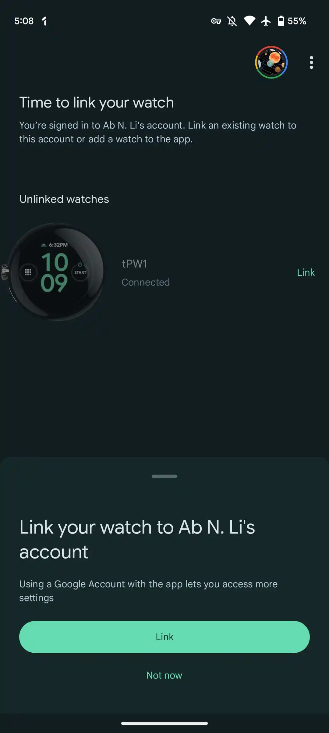 account action required pixel watch