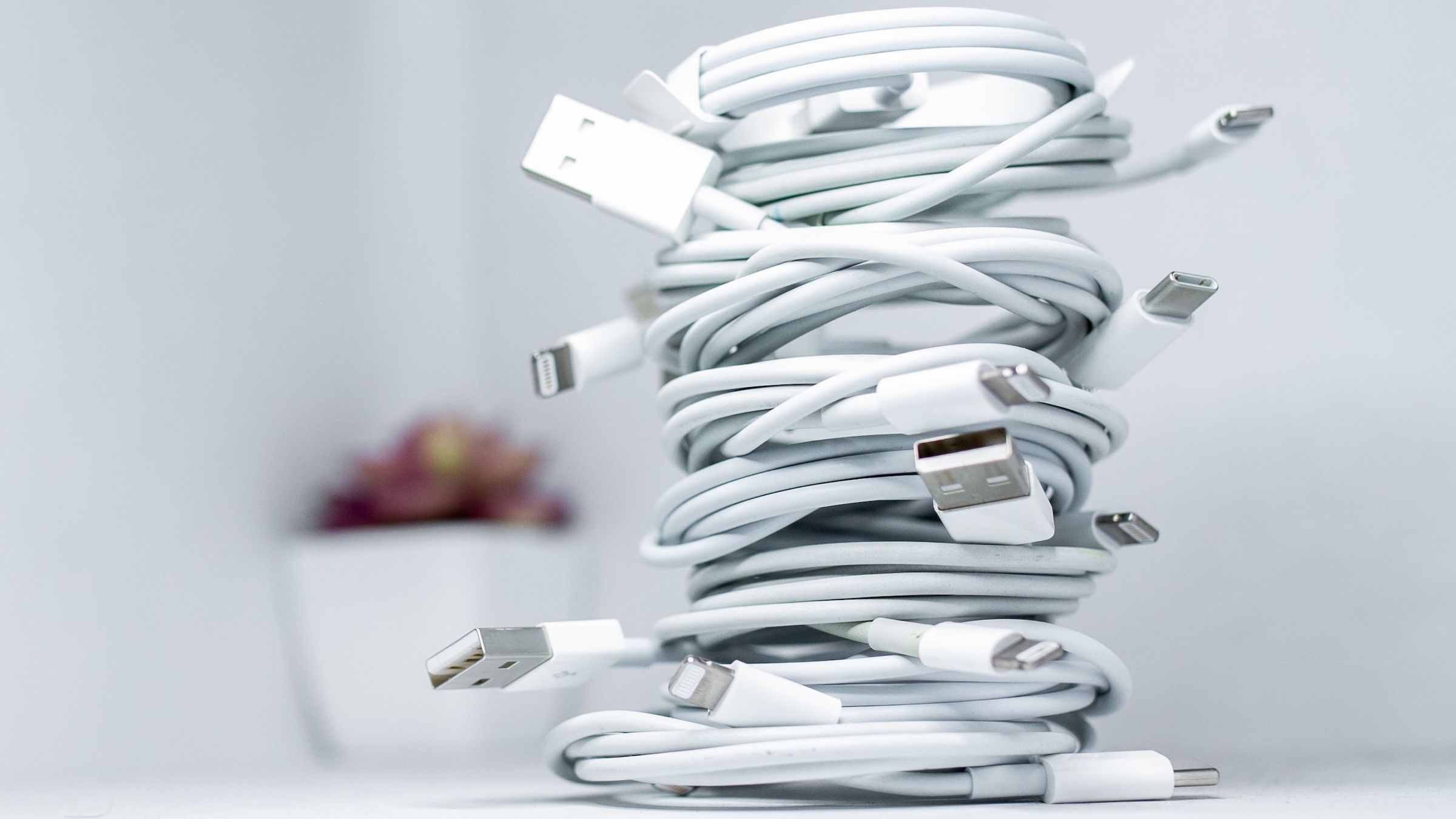 a jam of USB cables