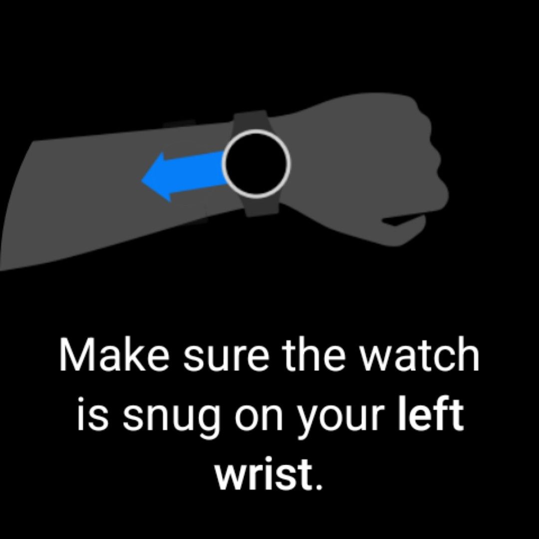 Directions to place watch on wrist to take an EKG on a Samsung Galaxy Watch 6