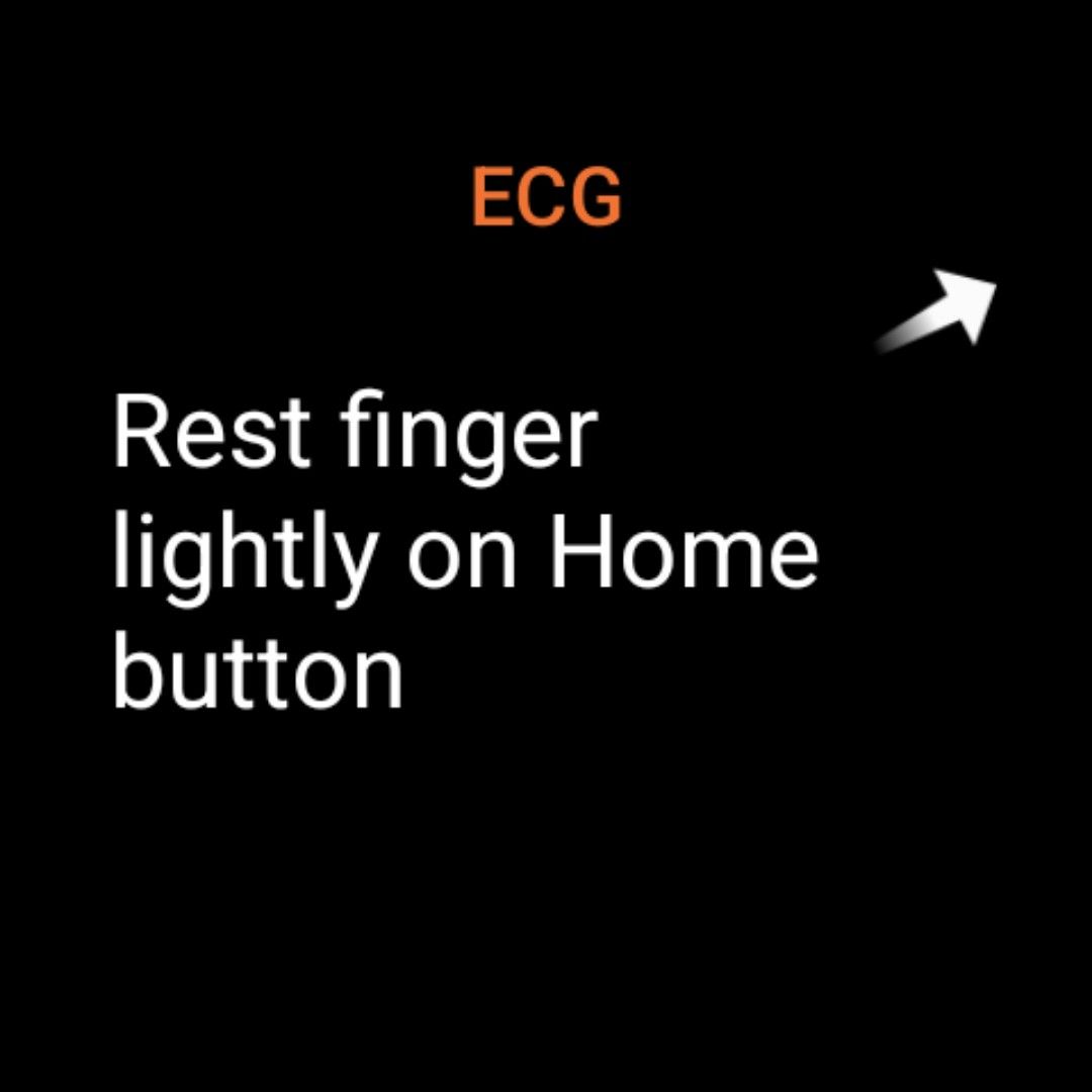 Rest you finger on the Home button on a Samsung Galaxy Watch 6 to start the EKG