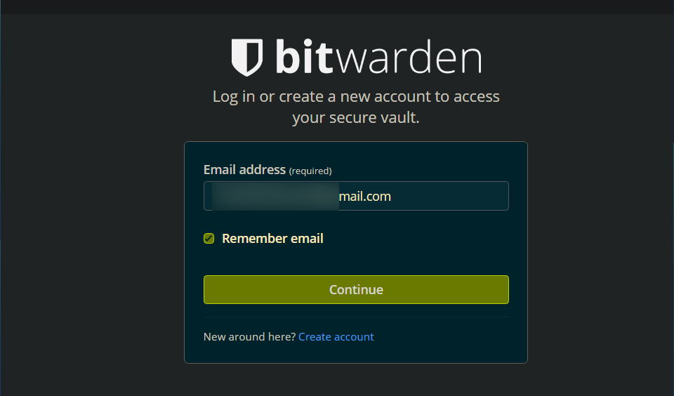 Page Web de Bitwarden