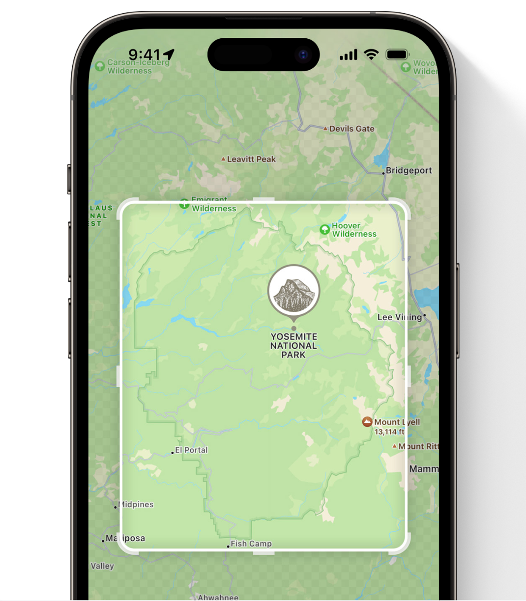 Apple Maps open on iOS 17 with the option to download a local map. 