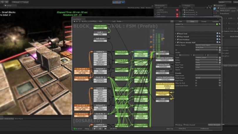 Increasing a sport puzzle in Unity with a flowchart.