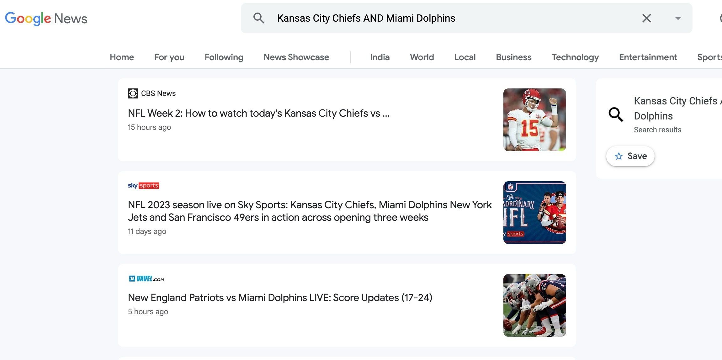 Google News search