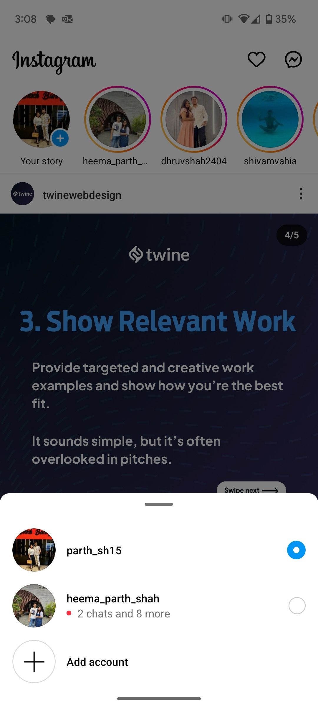 How to use multiple Instagram accounts on the mobile app