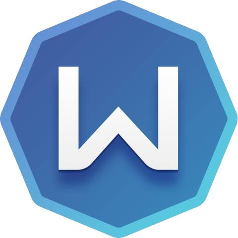 Blue and white Windscribe VPN logo on white background
