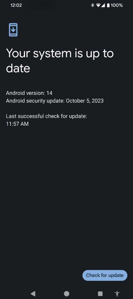 This screen tells you that your operating system is up to date