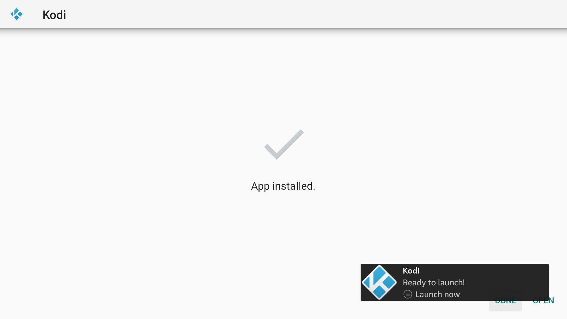 App installation confirmation page