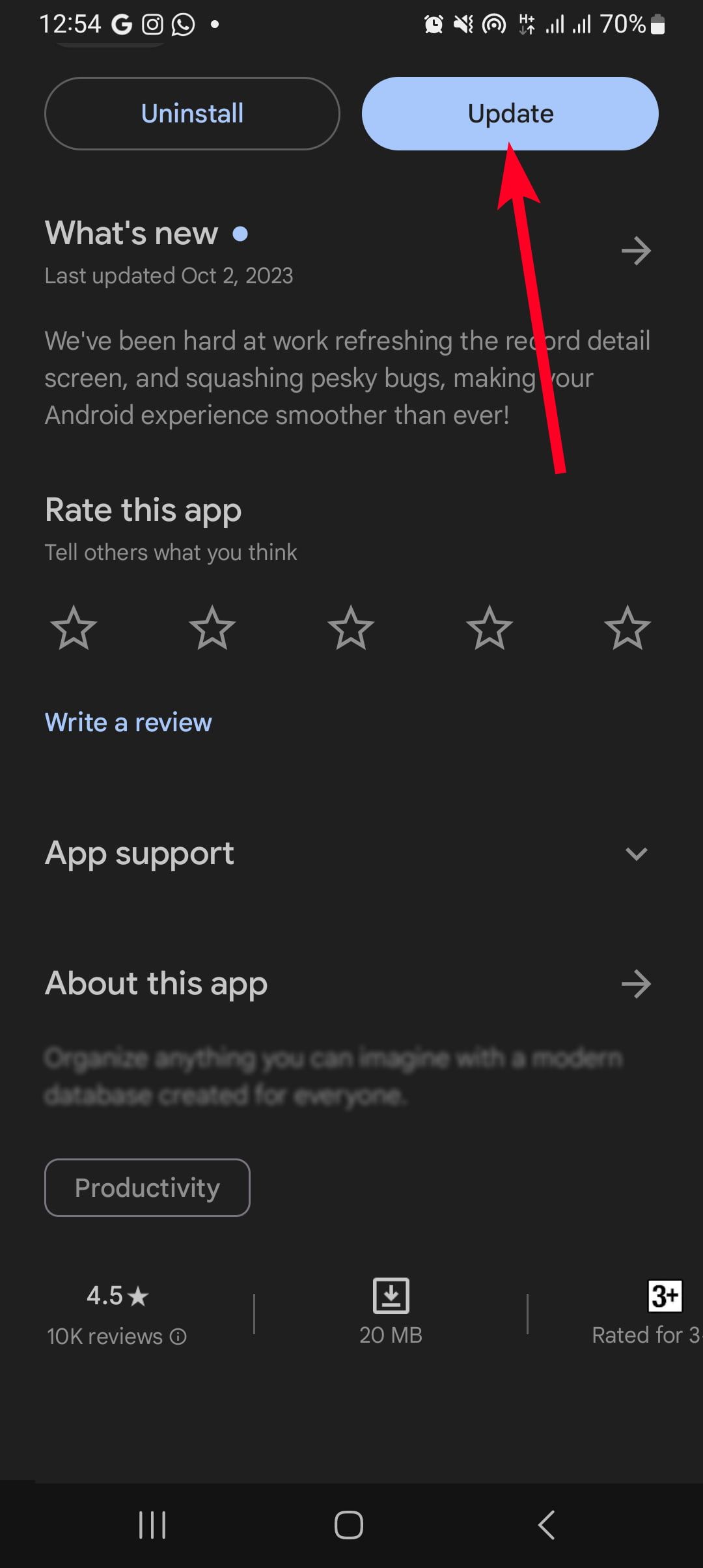 App recordsdata video show screen on Google Play Retailer