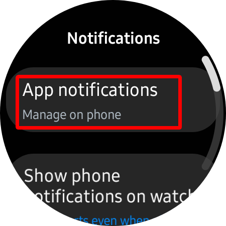 Go to the App notification option in Wear OS.