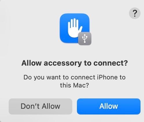allow iPhone on Mac