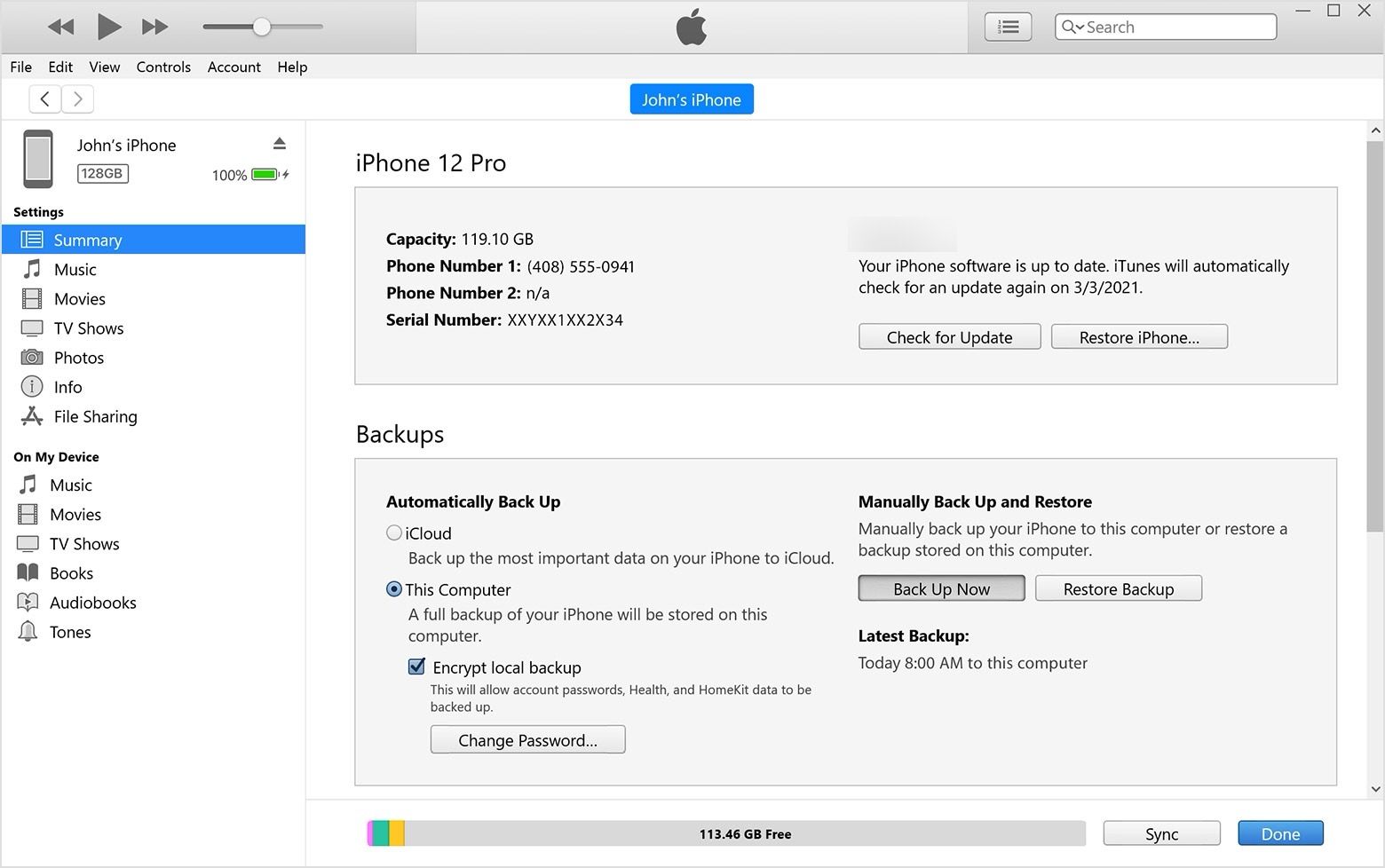 Backup iPhone on Dwelling windows
