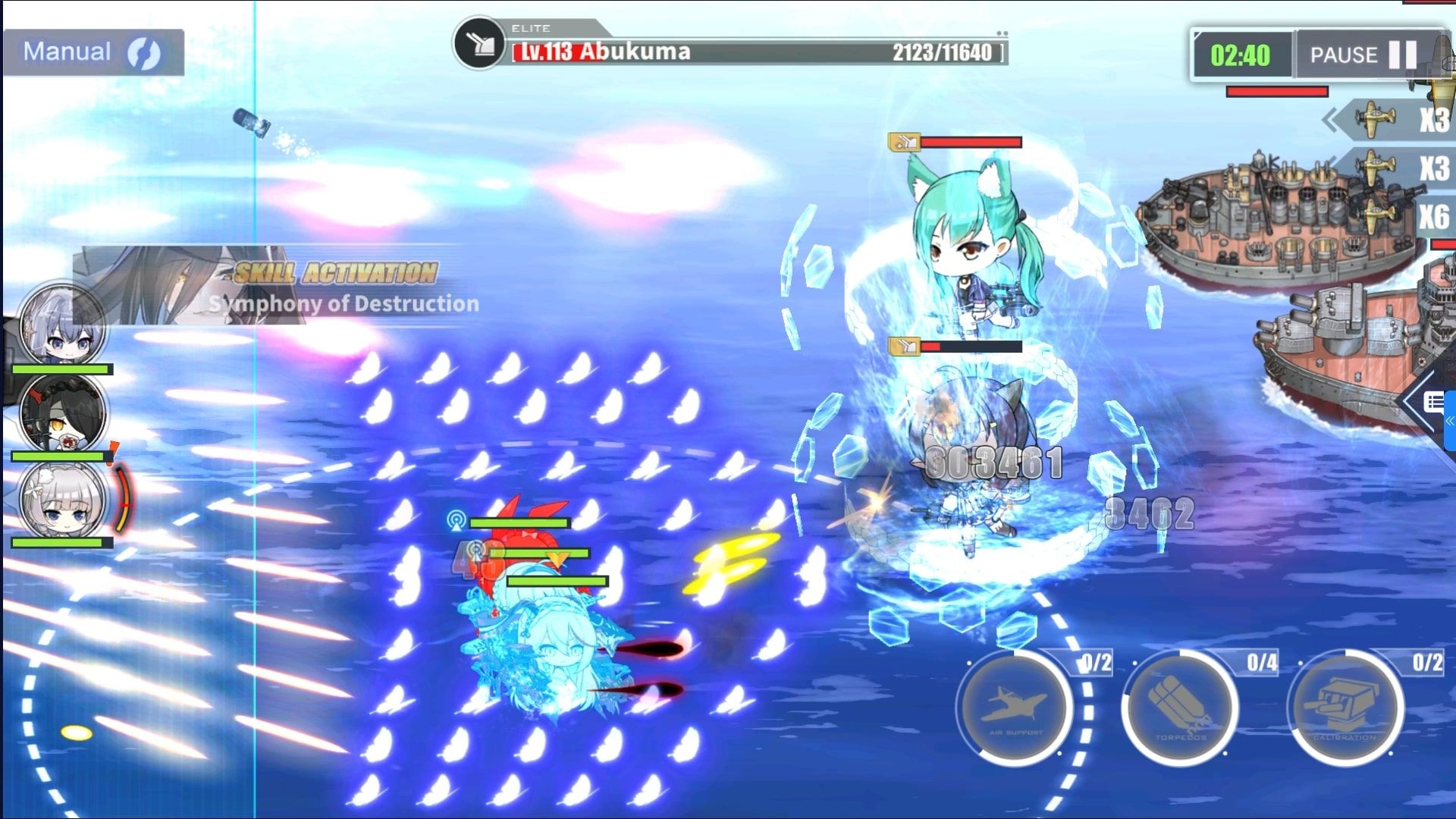 Azur Lane screenshot showing skill activation during naval combat