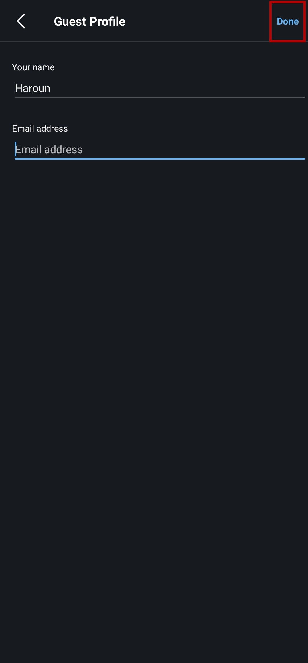 Webex Meet guest profile page