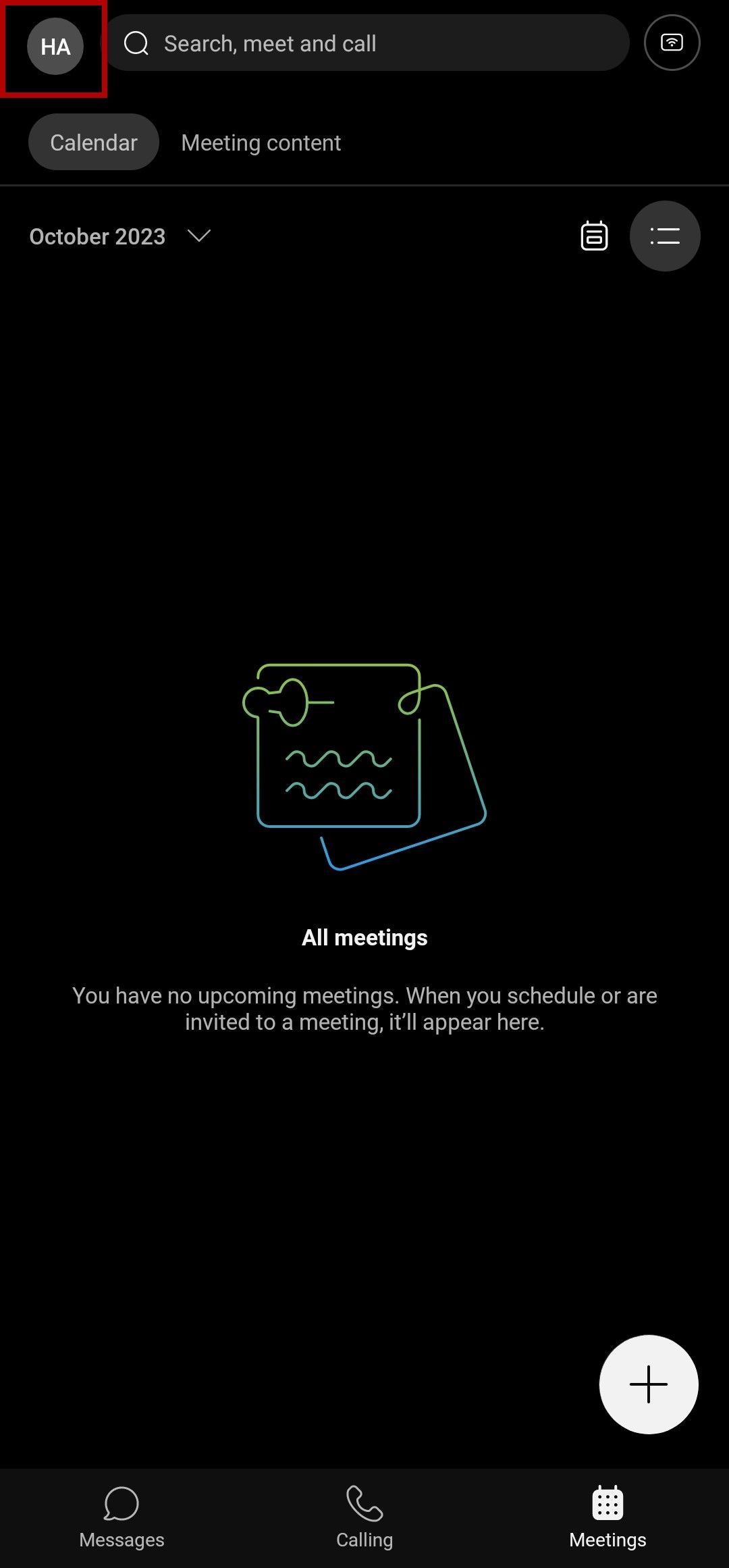 Webex mobile homepage