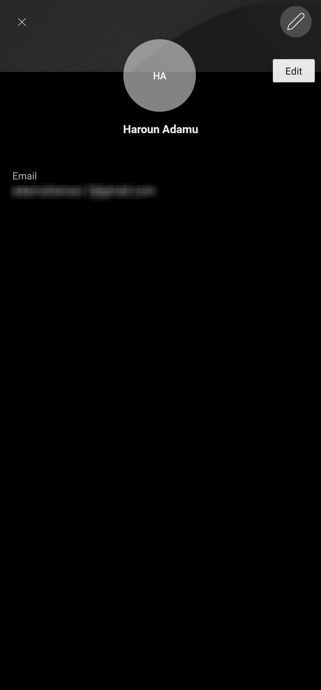 Webex mobile profile page