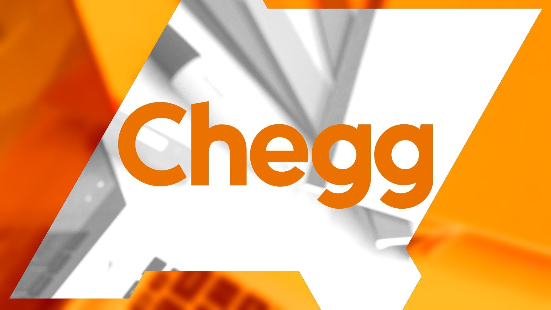 The Chegg logo on a white and orange background.
