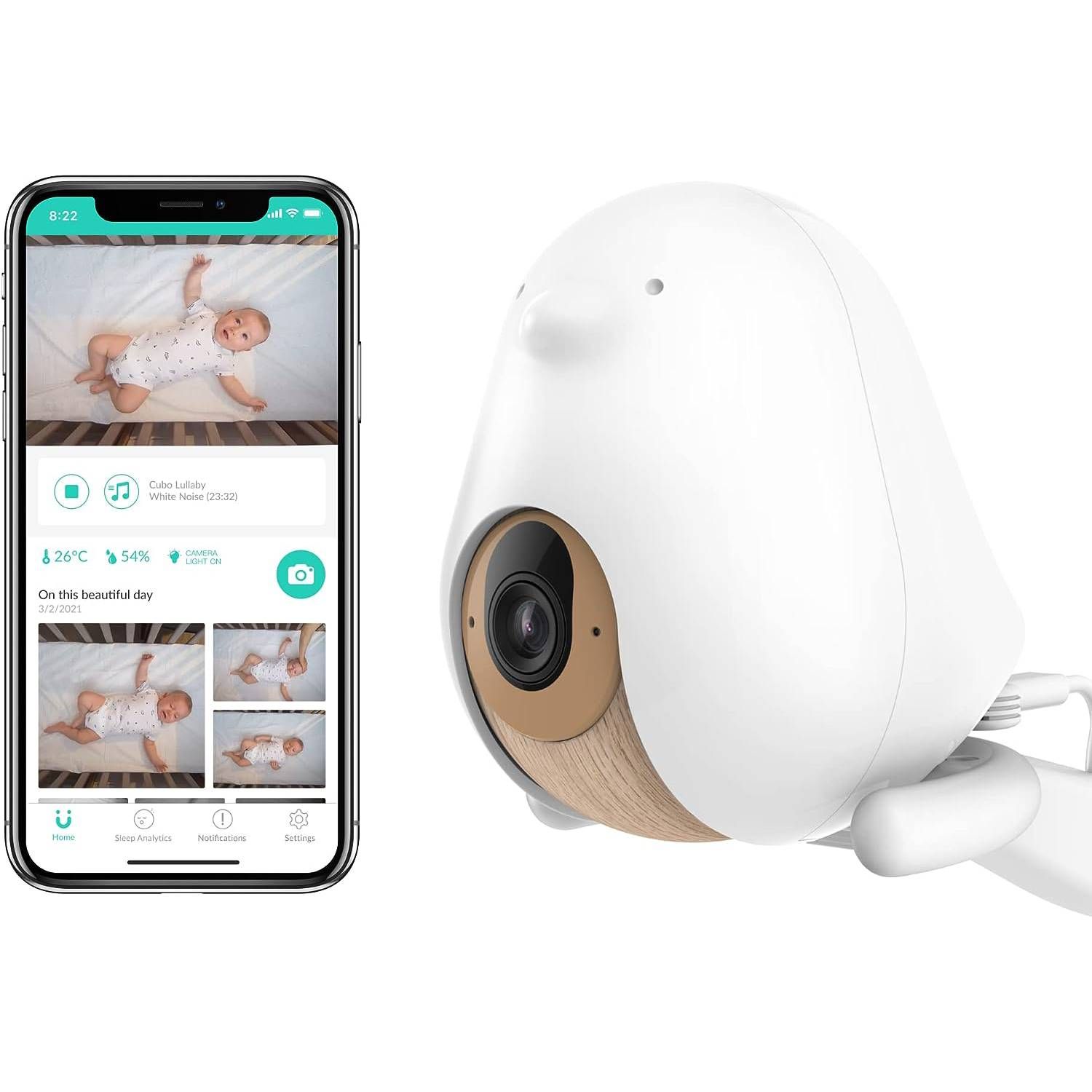 CuboAi Plus Smart Baby Monitor with multiple stand options