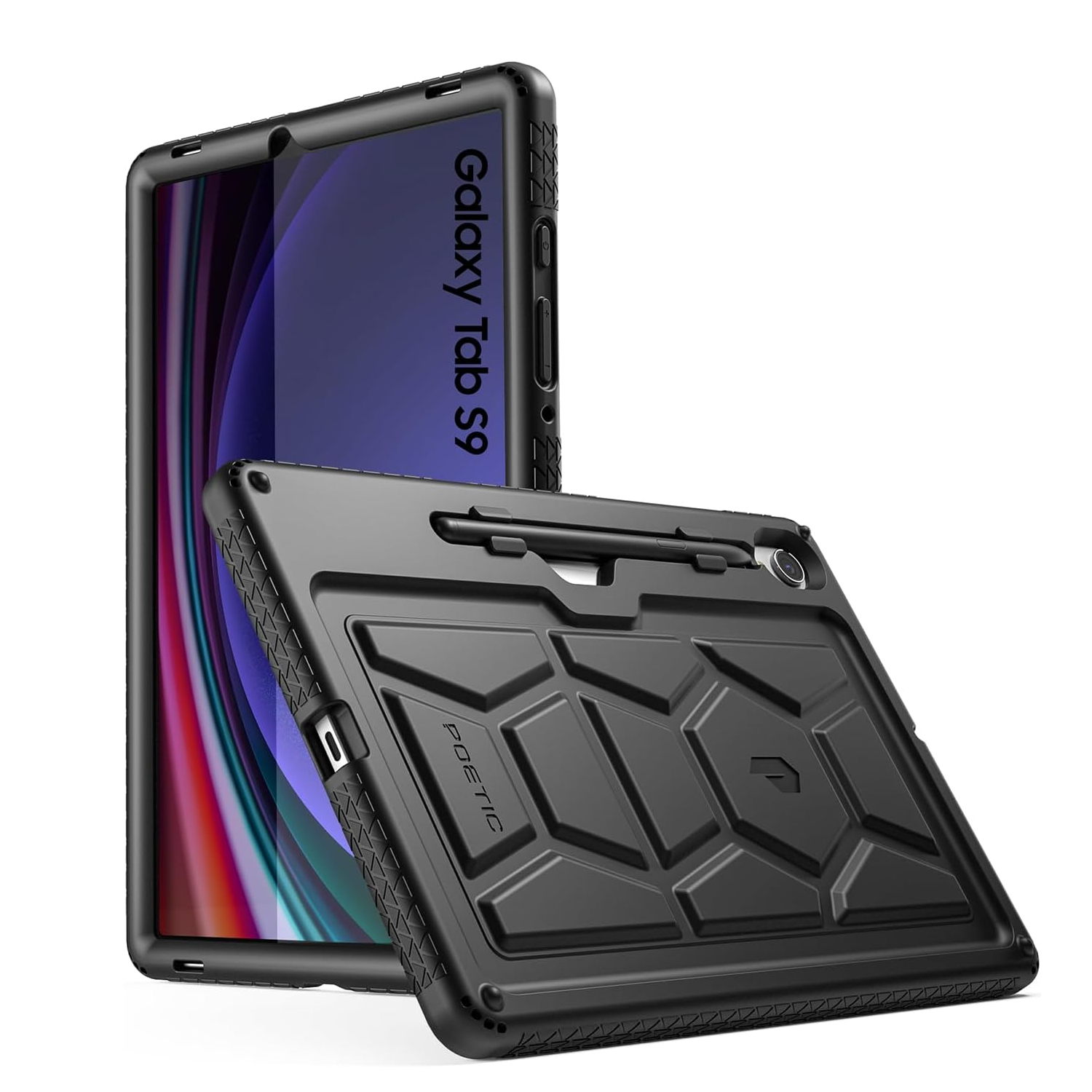 Poetic TurtleSkin Case for Galaxy Tab S9 on white background.