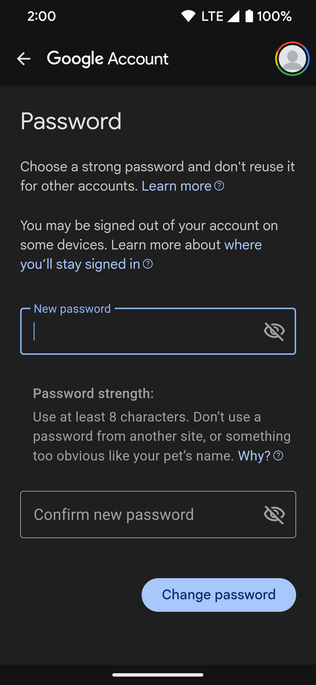 An instance of what the unique password cowl appears to be like to be cherish using the Google app.