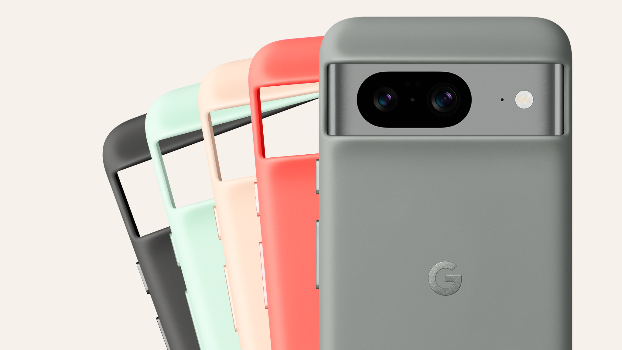 A selection of five official cases for the Google Pixel 8.