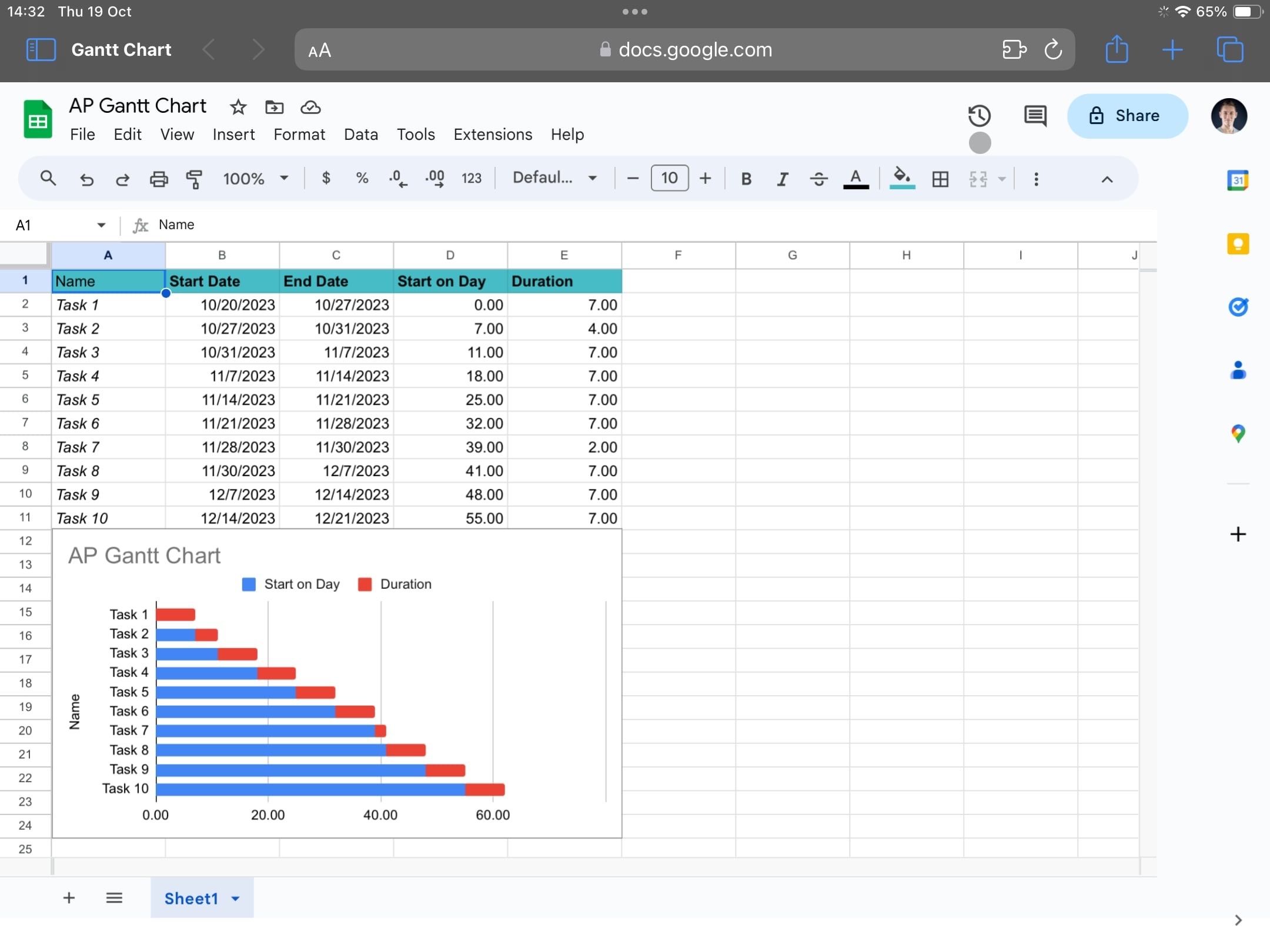 How To Make A Gantt Chart In Google Sheets