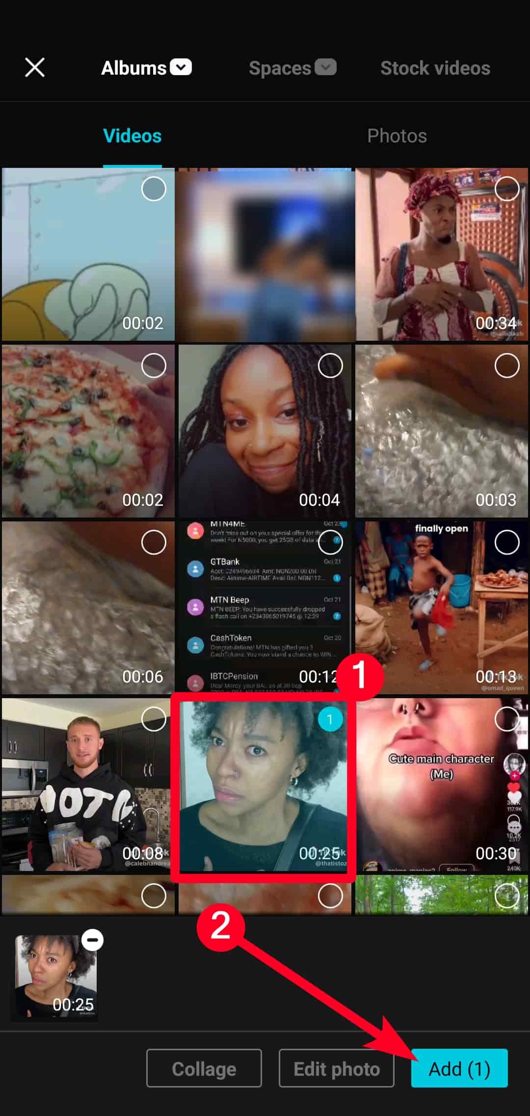 Importing a video on CapCut