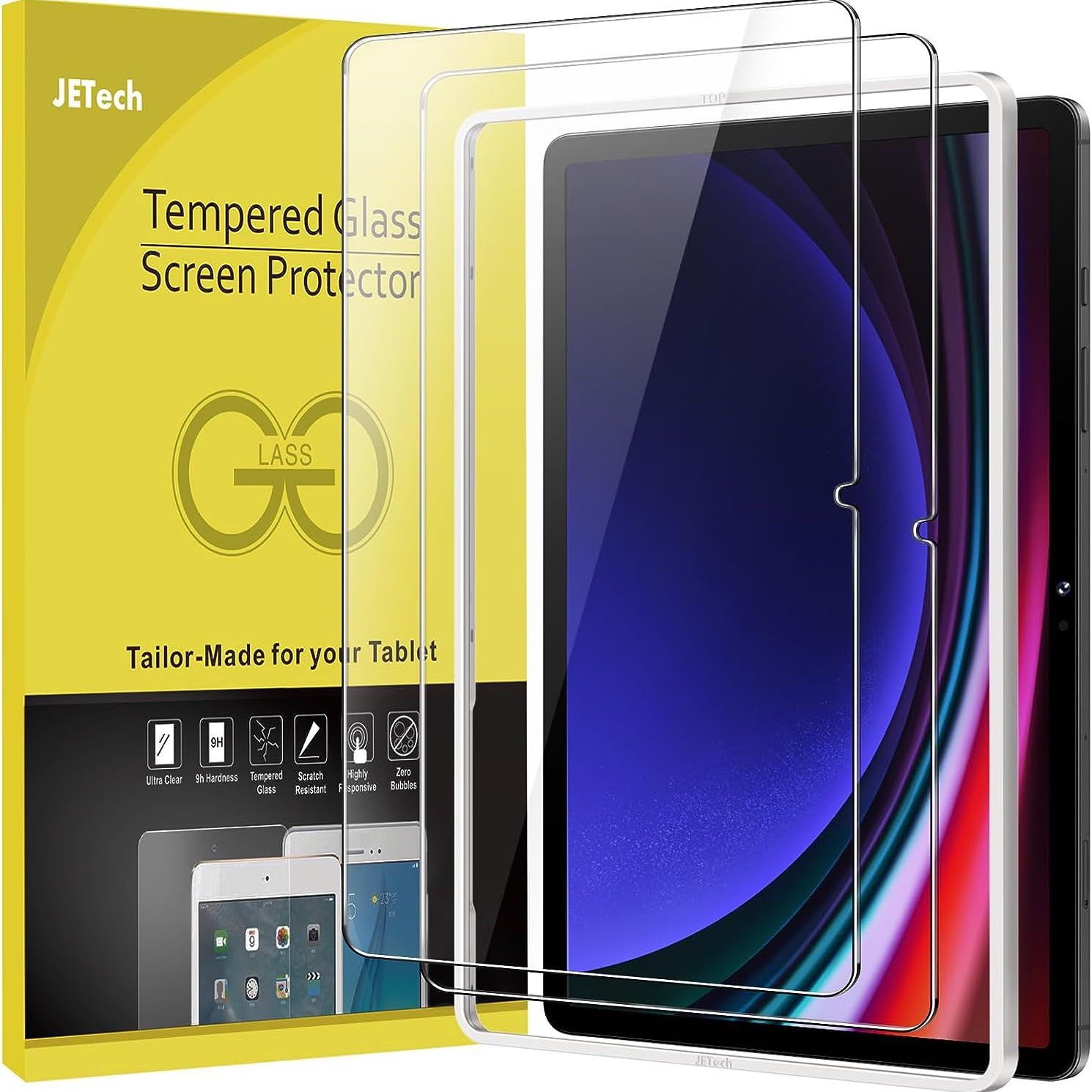 JETech Screen Protector for Galaxy Tab S9 on a white background