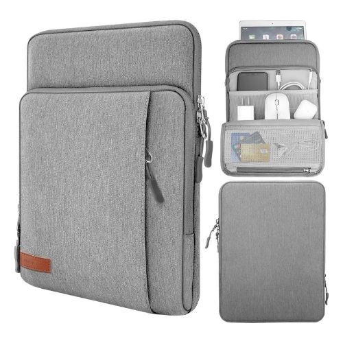 MoKo Tablet Sleeve in light grey with accessories