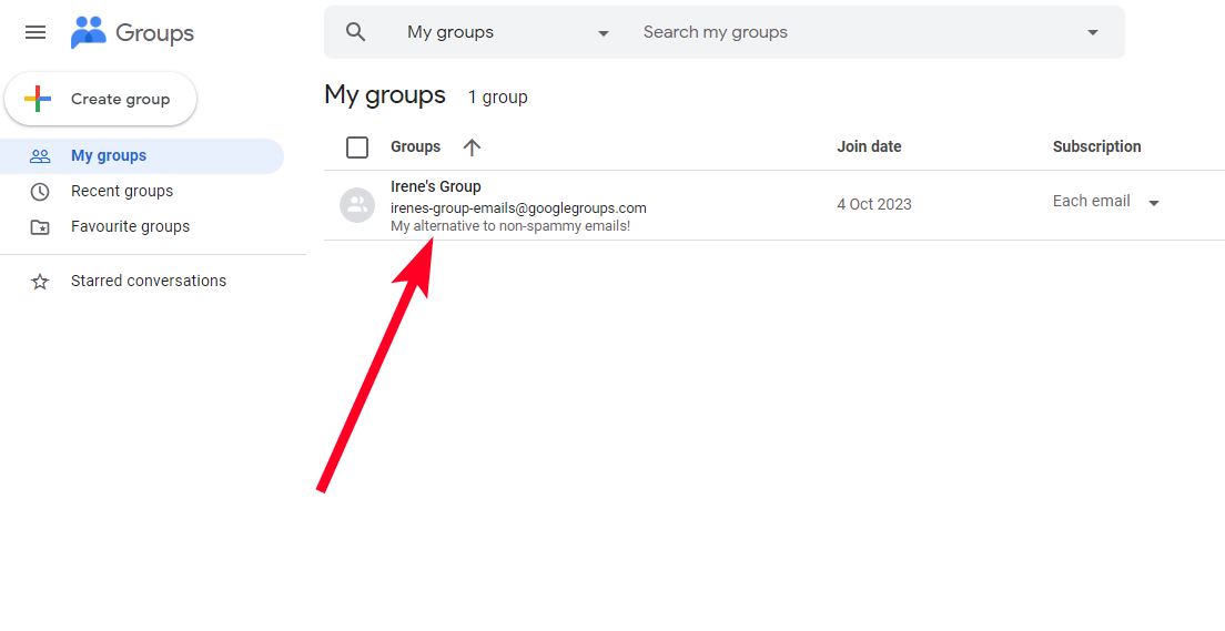 My Teams menu on Google Teams