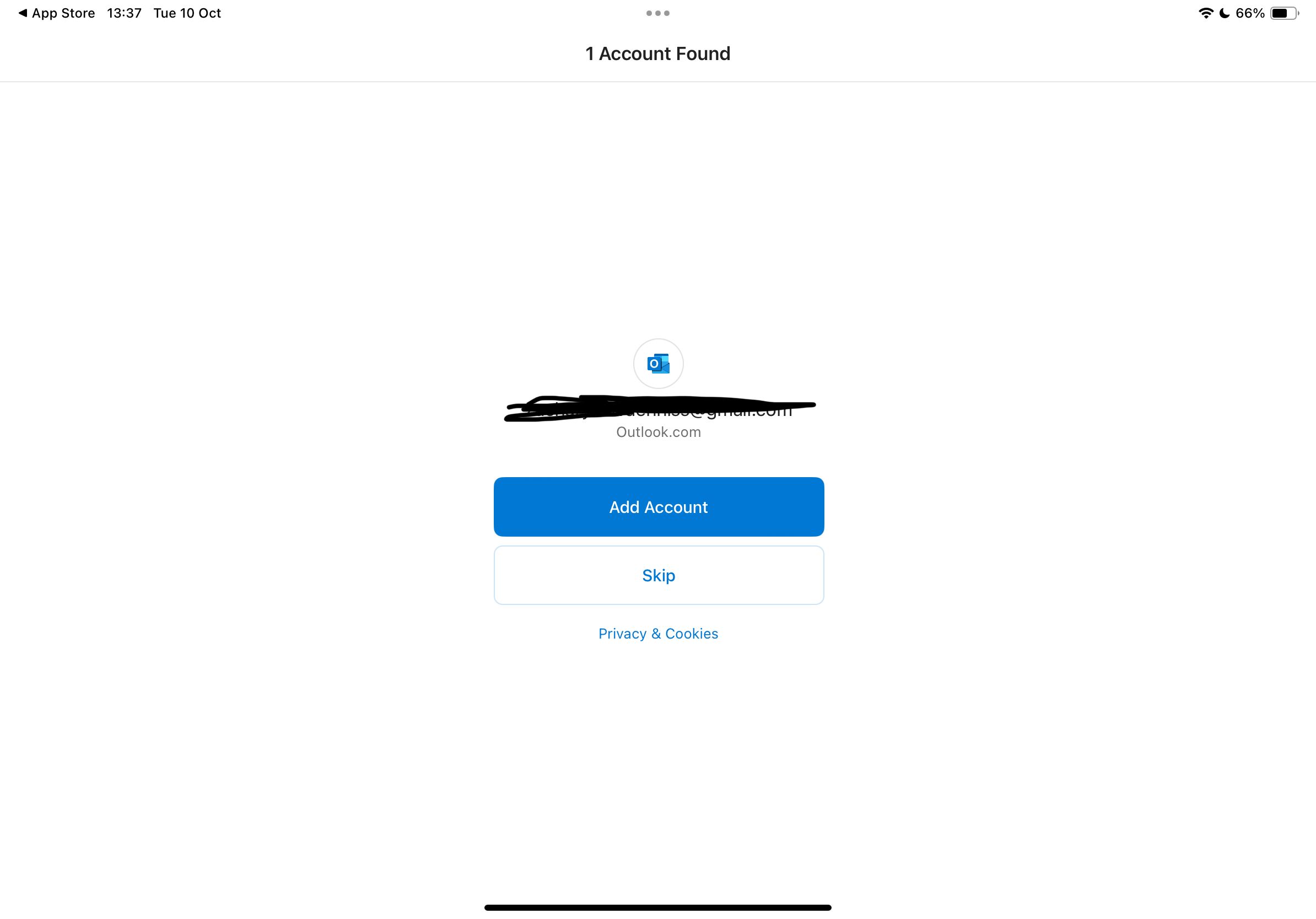 Register to your Outlook story.