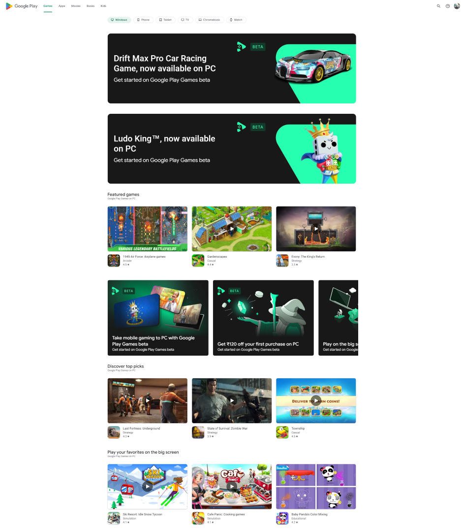 Google gets serious about marketing Play Games for PC to Windows users