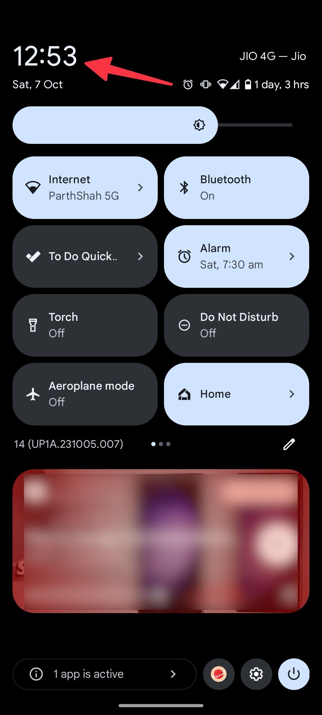 Rapid settings menu on Android