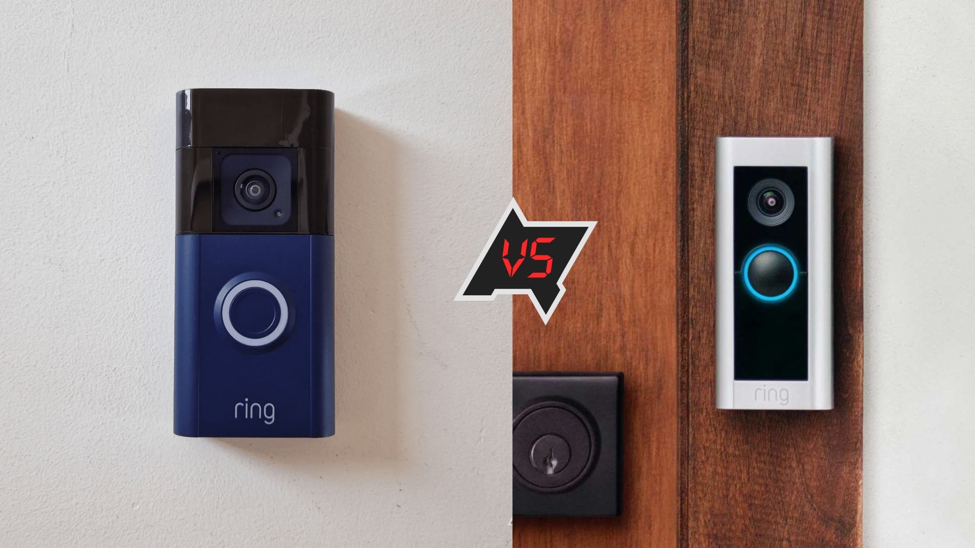 Ring Battery Video Doorbell Plus and Ring Video Doorbell Pro 2 side by side