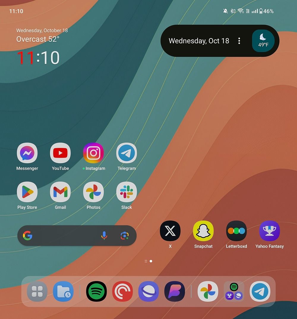 oneplus open home screen unfolded