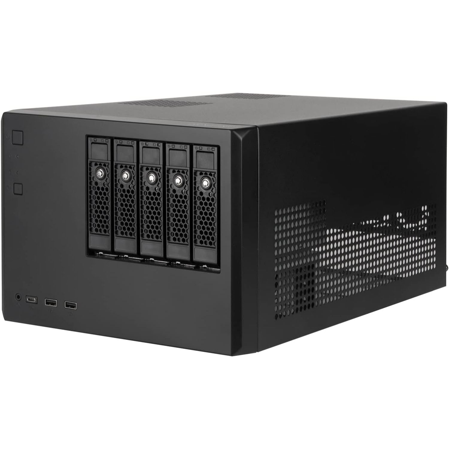 Silverstone CS351 5-Bay NAS case viewed from the right front