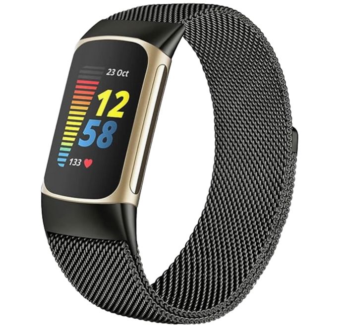 Surundo Mesh Loop Metal Band Fitbit Charge, angled view