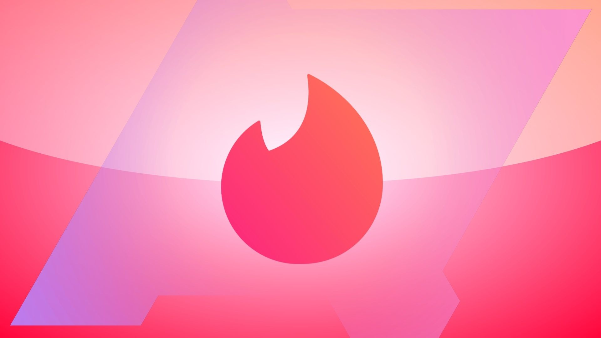 Tinder logo over an Android Police logo set on a gradient background 